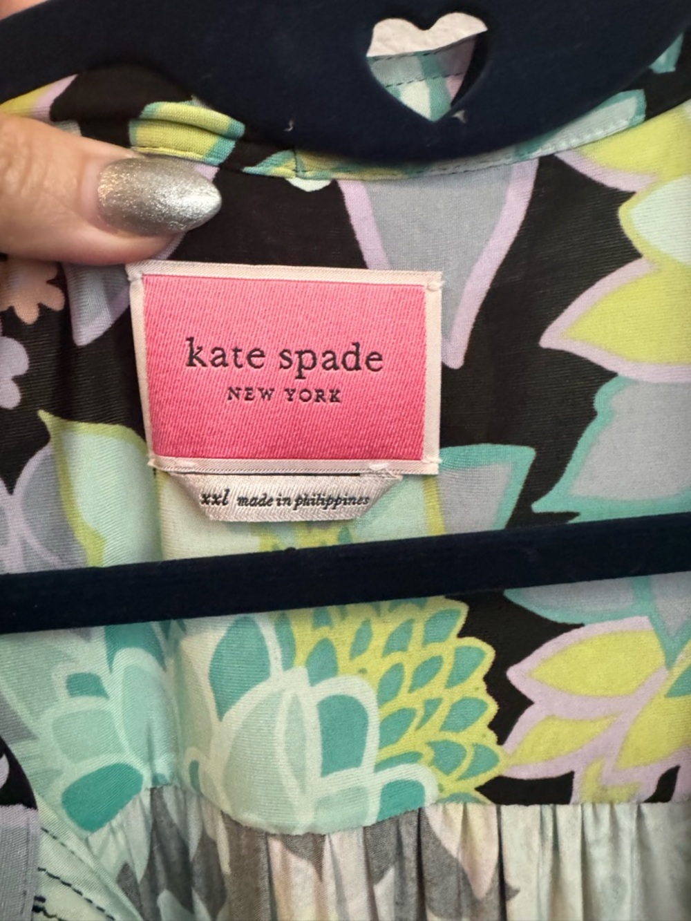 EUC kate spade Black Floral Maxi Dress Sz XXL - Picture 5 of 6